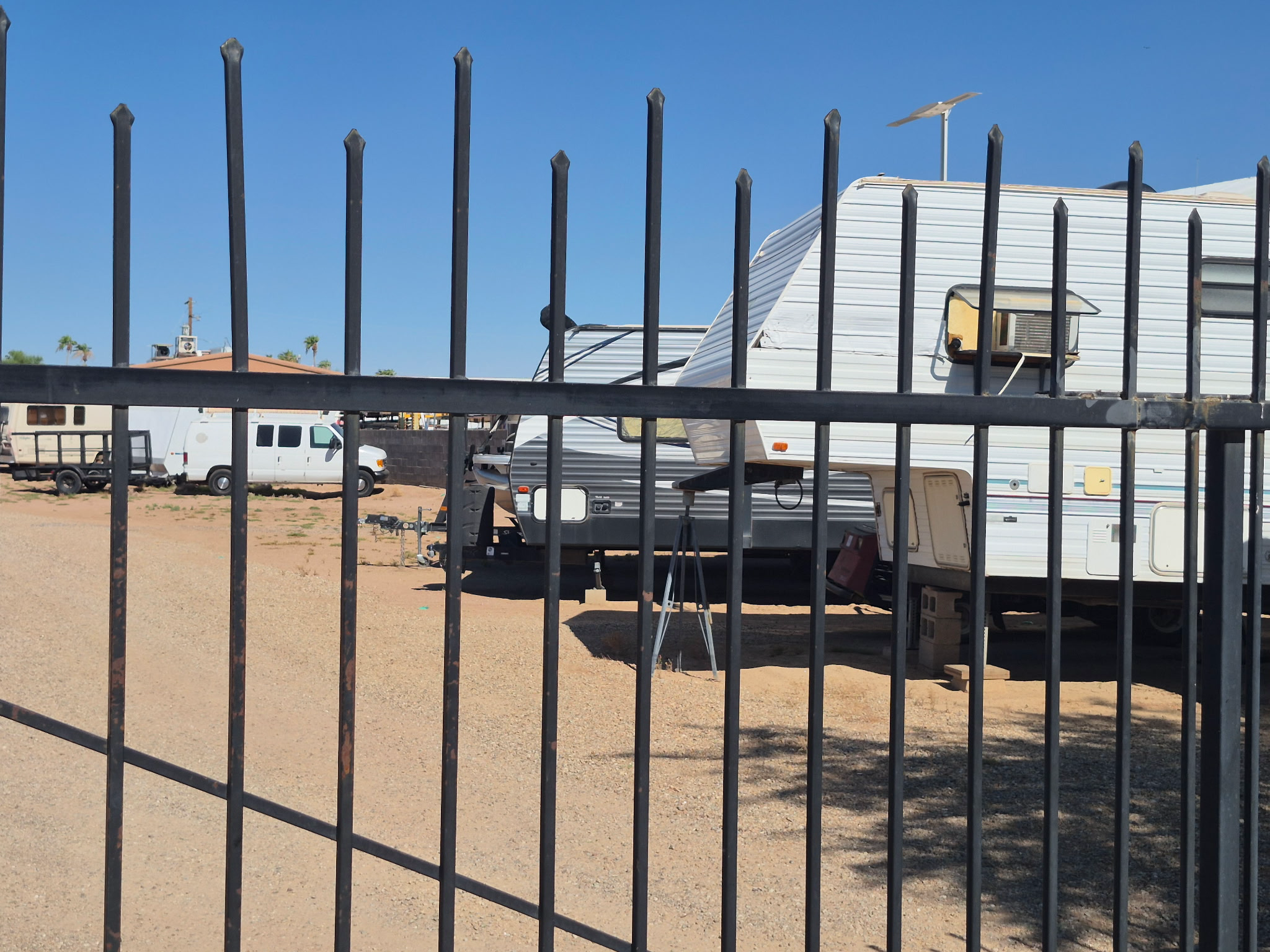 Gated access protecting RVs stored at A.J. RV & Boat Storage