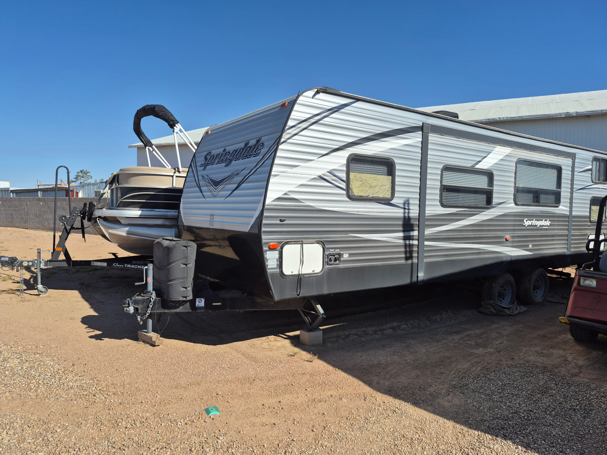 Travel trailer stored at A.J. RV & Boat Storage